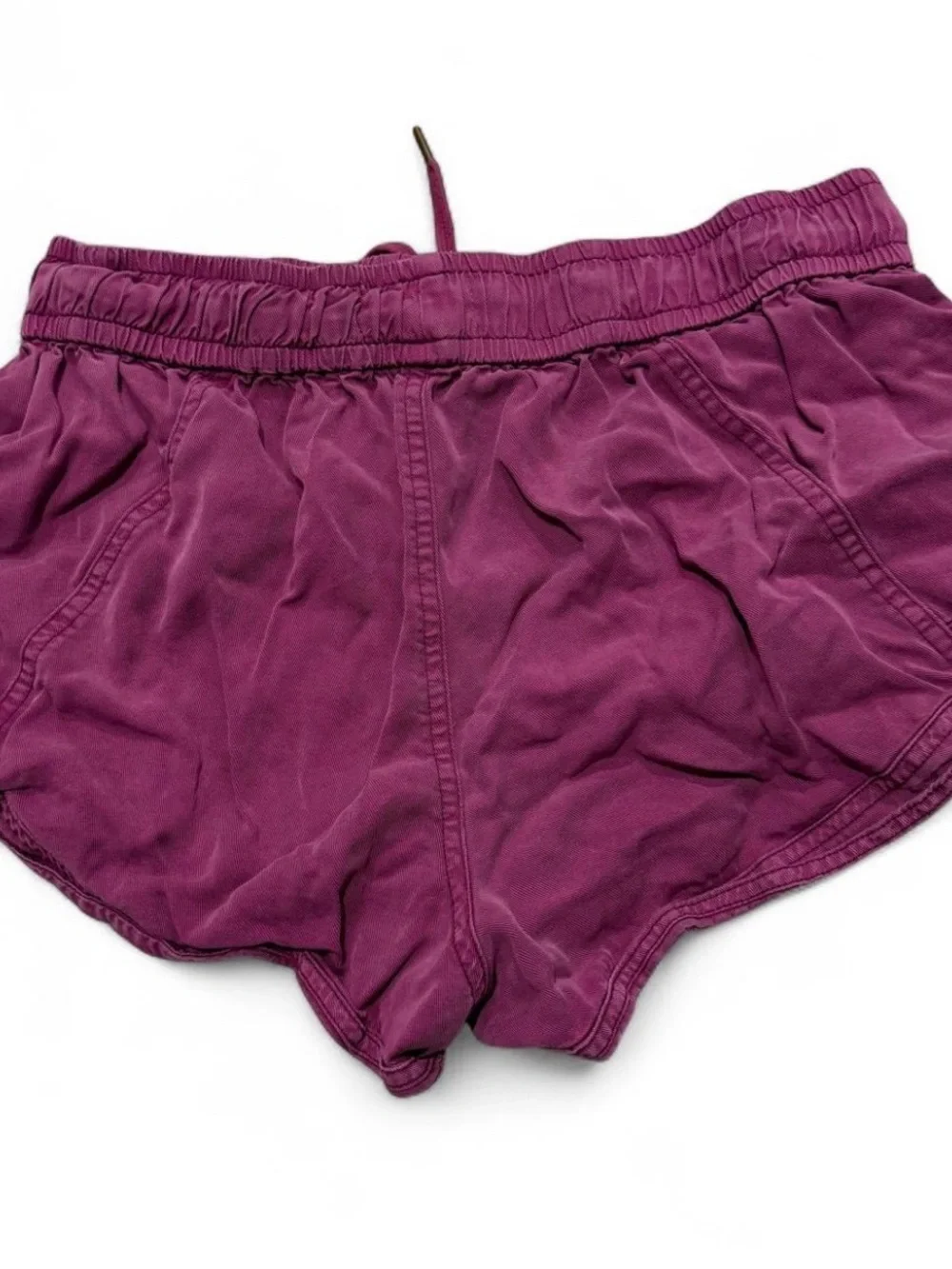 Anthropologie Women's Drawstring Athletic Shorts in Berry Plum